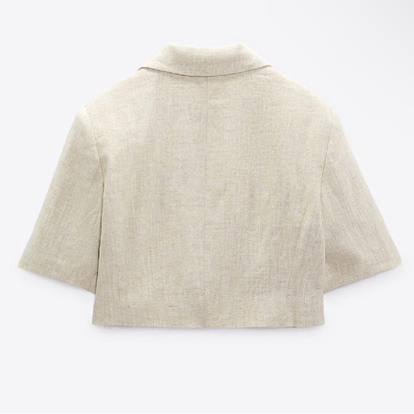 NWT Zara linen blend cropped blazer - M - Picture 5 of 11